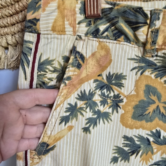 Anthropologie, New, Chino Relaxed Tropical Novelty Print Side Stripe Pants SZ 28 - Picture 7 of 14